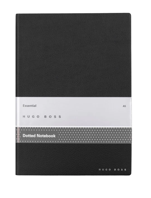 Hugo Boss Black Dotted Notebook Essential A5 Vegan Leather Cover 160 Pages (80m/m2) 148 x 210mm Pagemark